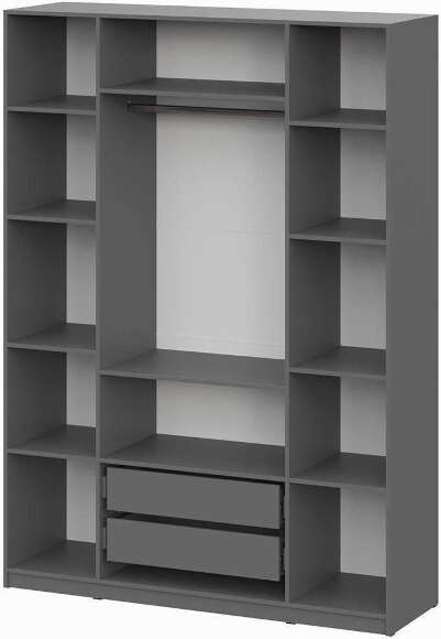 ШК 5 шкаф 1600 + полки 1 комплект + ящики 1 комплект / Графит