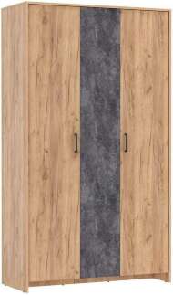 85.01 шкаф ждя одежды Бордо Дуб золотой / Цемент темный