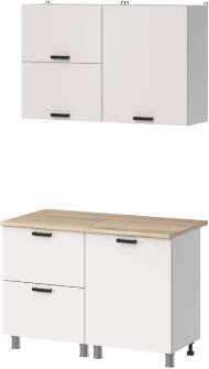 МК Аленушка 1,2м с ящ.в 2 Лаванда Молочный,скоба черный,сонома МК Аленушка 1,2м с ящ.в 2 Лаванда Молочный,скоба черный,сонома