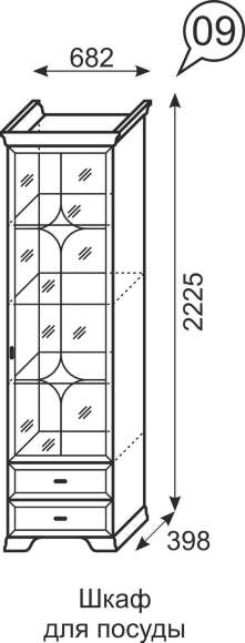 Шкаф для посуды Венеция 09 Ижмебель Шкаф для посуды Венеция 09 Ижмебель