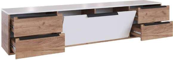 Тумба для ТВ Малави МТВ-1, Дуб крафт табачный, Белый глянец Тумба для ТВ Малави МТВ-1, Дуб крафт табачный, Белый глянец