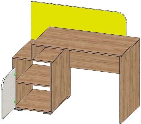 Дастин Стол письменный Дуб Крафт золотой / Белая Аляска / Желтый шафран