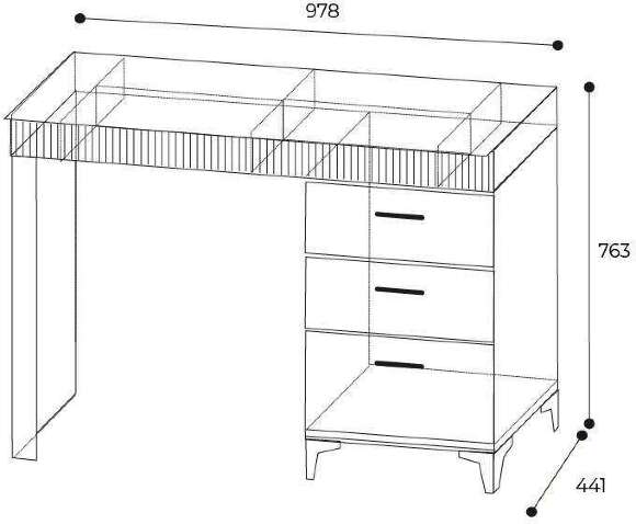 Туалетный столик Дюна (Ижмебель) с зеркалом