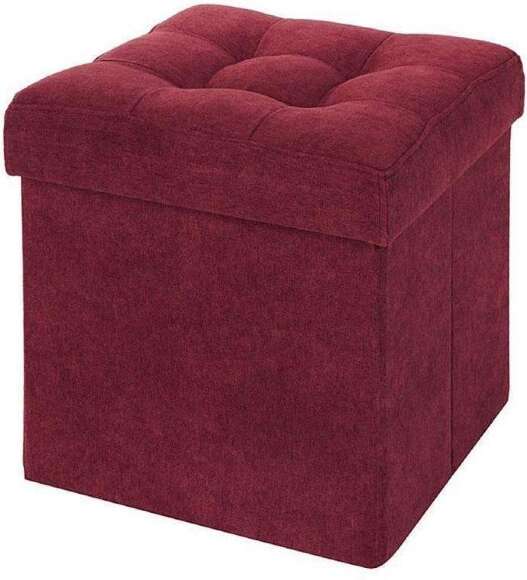 Пуф складной велюр Бордовый