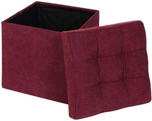 Пуф складной велюр Бордовый