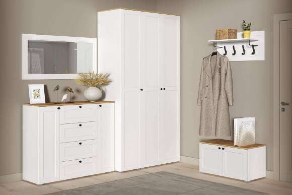 Тумба Остин 13.257, Белый шагрень, Дуб вотан Тумба Остин 13.257, Белый шагрень, Дуб вотан