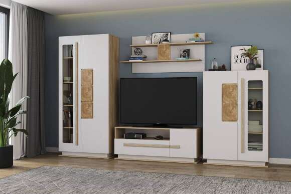 Шкаф Дора 30.02-02, Дуб Сонома, Белый