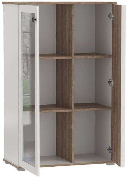 Шкаф комбинированный 51.03 Либерти опора h=20мм Белый / Дуб Каньон