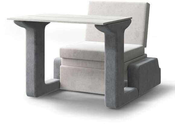 Диван 3в1 со столом Смарт-1 (MLK) Коричневый