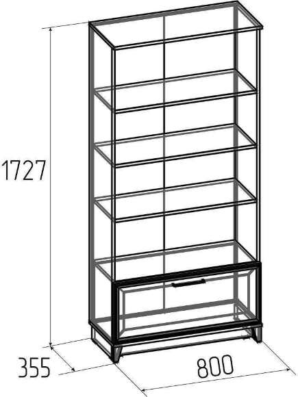 Стеллаж Аурелио 2 (Глазов) Антрацит Стеллаж Аурелио 2 (Глазов) Антрацит