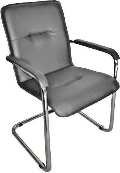 Кресло Леда хром/ к/з серый