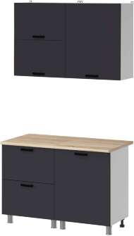 МК Аленушка 1,2м с ящ.в 2 Лаванда Сталь,скоба черный,сонома