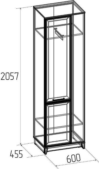 Шкаф для одежды Аурелио 12 (Глазов) Антрацит