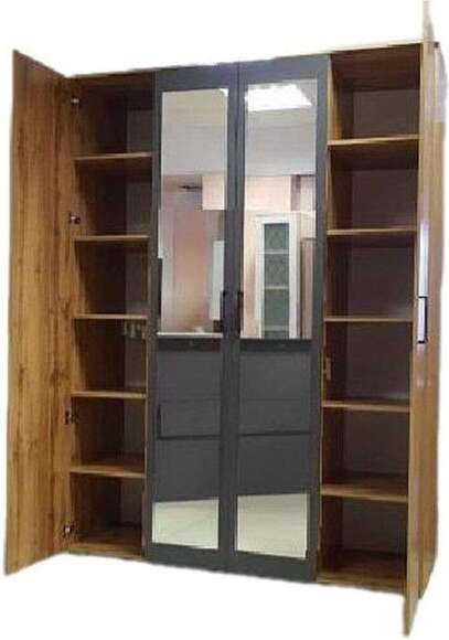 Бруно Шкаф четырехдверный Дуб Вотан / Серый графит Бруно Шкаф четырехдверный Дуб Вотан / Серый графит