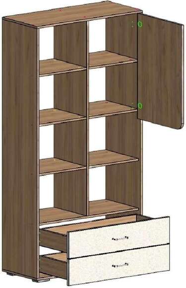 Дастин Шкаф открытый Дуб Крафт золотой / Белая Аляска