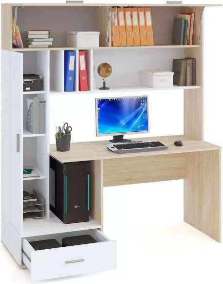Компьютерный стол КСТ-17 Дуб Сонома / Белый