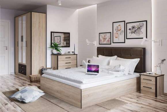 Кровать с подъемным механизмом Лирика ЛК-2 140х200, кофе Кровать с подъемным механизмом Лирика ЛК-2 140х200, кофе