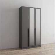 Распашной шкаф с зеркалом Мадрид 1,2, Графит серый Распашной шкаф с зеркалом Мадрид 1,2, Графит серый