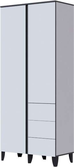Амара Шкаф белый/серый графит