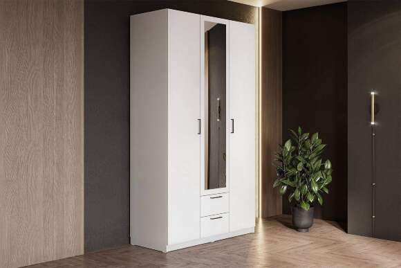 Шкаф трехстворчатый Бали, Белый шагрень Шкаф трехстворчатый Бали, Белый шагрень