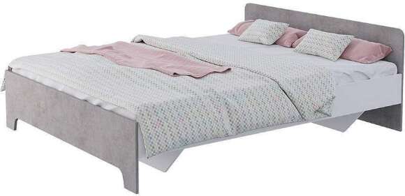 Кровать с основанием 160х200 Victor, белый/бетон