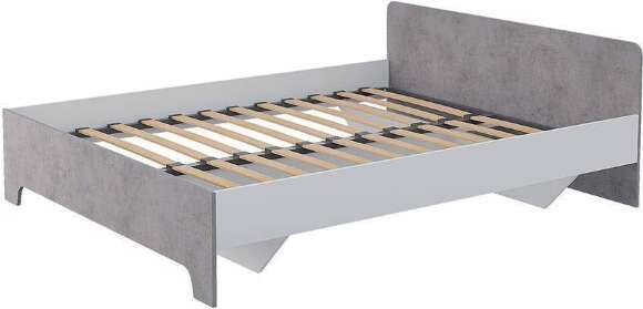 Кровать с основанием 160х200 Victor, белый/бетон