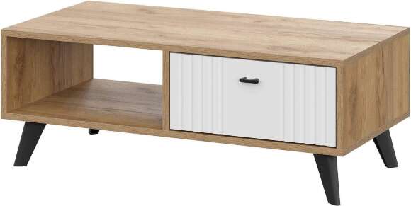 Стол журнальный Милан дуб золотой / белый матовый