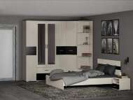 Спальня Сити 1 Белая Аляска / Черный Спальня Сити 1 Белая Аляска / Черный