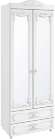 Шкаф 2-х дверный с зеркалами и ящиками (гл.410) Италия ИТ-45 белое дерево