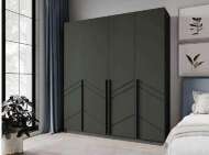 Шкаф 4-х створчатый Феникс, графит/олива софт Шкаф 4-х створчатый Феникс, графит/олива софт