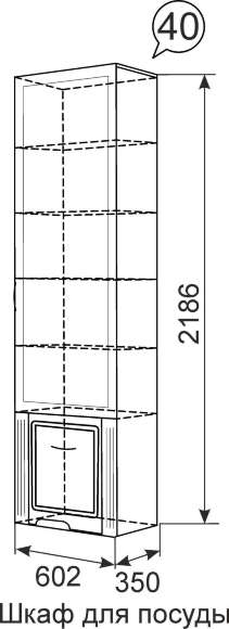 Шкаф для посуды Виктория Ижмебель 40 Шкаф для посуды Виктория Ижмебель 40