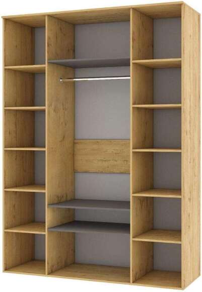 Бруно Шкаф четырехдверный с нишей Дуб Вотан / Серый графит Бруно Шкаф четырехдверный с нишей Дуб Вотан / Серый графит