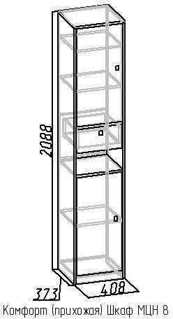 Шкаф-пенал МЦН 8 Комфорт Глазов-мебель (Гаскон Пайн / Белый) Шкаф-пенал МЦН 8 Комфорт Глазов-мебель (Гаскон Пайн / Белый)