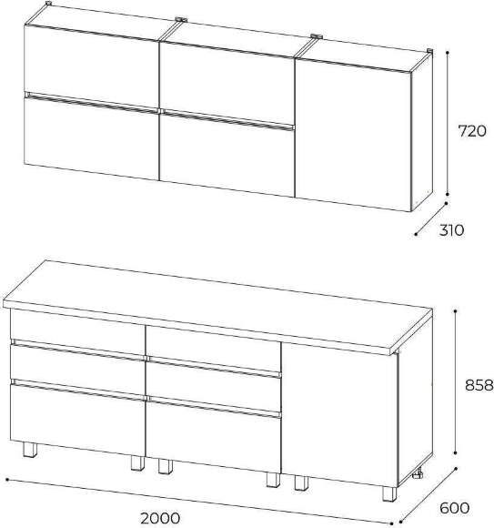Готовая кухня Лофт 2.0 м
