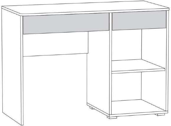Стол письменный Вуди 12.42, Белый премиум, Дуб Золотой