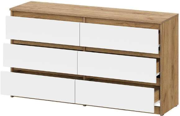 Комод с ящиками 1,38м Денвер, Дуб золотой, Белый