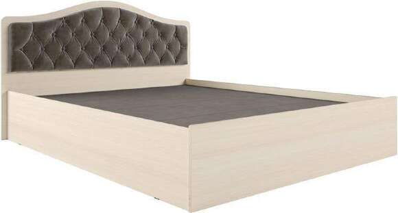 Кровать с настилом ДСП Дели 140х200, дуб молочный/шоколад