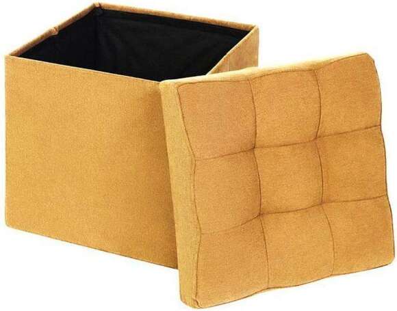 Пуф складной велюр Желтый