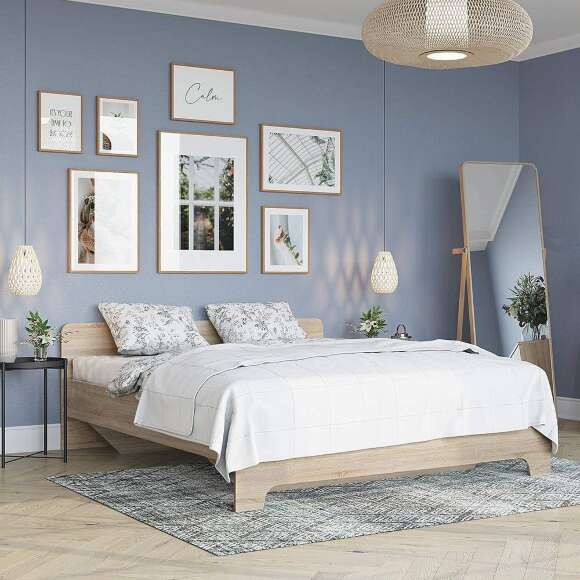 Кровать с основанием 160х200 Victor, дуб сонома