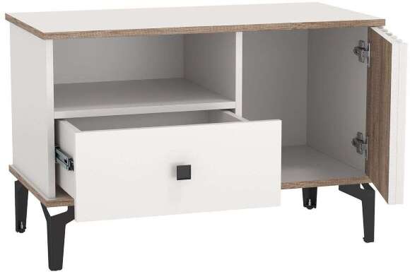 Тумба под ТВ 51.07 Либерти опора h=150мм Белый / Дуб Каньон