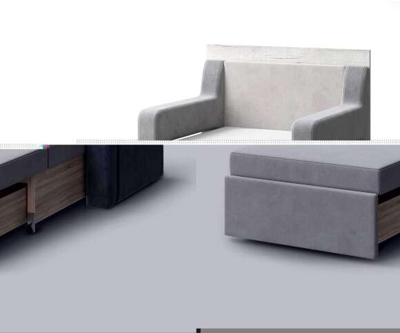 Диван 3в1 со столом Смарт-1 (MLK) Серый