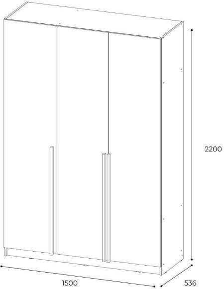 Шкаф трехстворчатый Феникс, кашемир/шимо темный