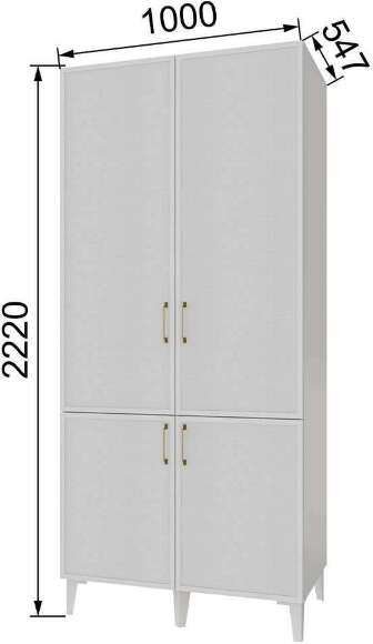 Шкаф двухстворчатый Толедо ТШ-22, Белый