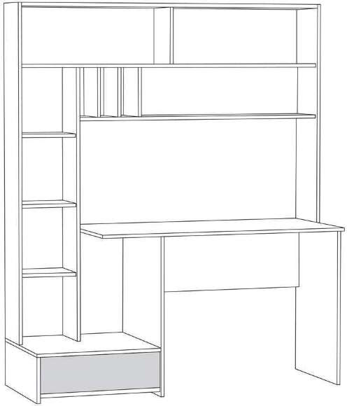 Стол письменный Лайт 03.243 Н, Дуб золотой, Белый Стол письменный Лайт 03.243 Н, Дуб золотой, Белый