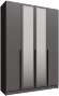 Распашной шкаф с зеркалом Мадрид 1,6, Графит серый Распашной шкаф с зеркалом Мадрид 1,6, Графит серый