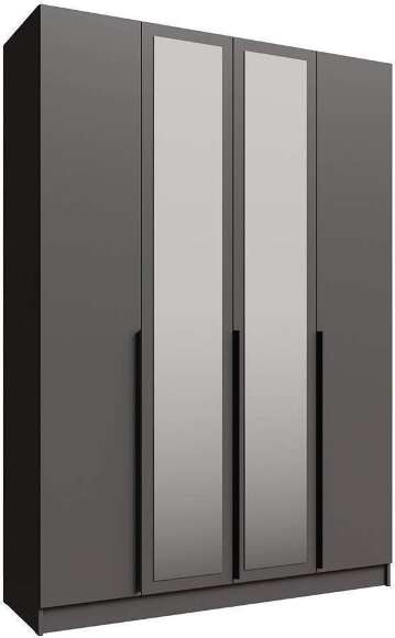 Распашной шкаф с зеркалом Мадрид 1,6, Графит серый Распашной шкаф с зеркалом Мадрид 1,6, Графит серый