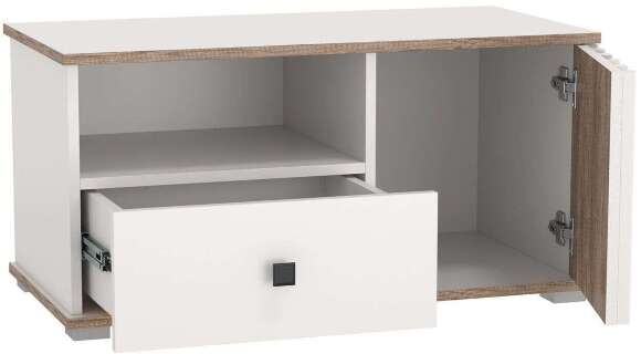 Тумба под ТВ 51.07 Либерти опора h=20мм Белый / Дуб Каньон