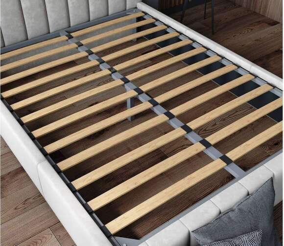 Кровать с ортопедическим основанием Нега 120х200, Светло-серый