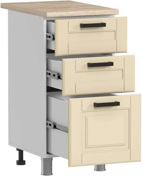 МК Аленушка Н3Я 400 Астра Крем,скоба черный (со столешницей)