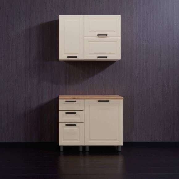 МК Аленушка Н3Я 400 Астра Крем,скоба черный (со столешницей)